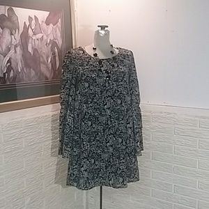 A NEW DAY Mini Shift Dress Tiered Ruffle Sleeve XS